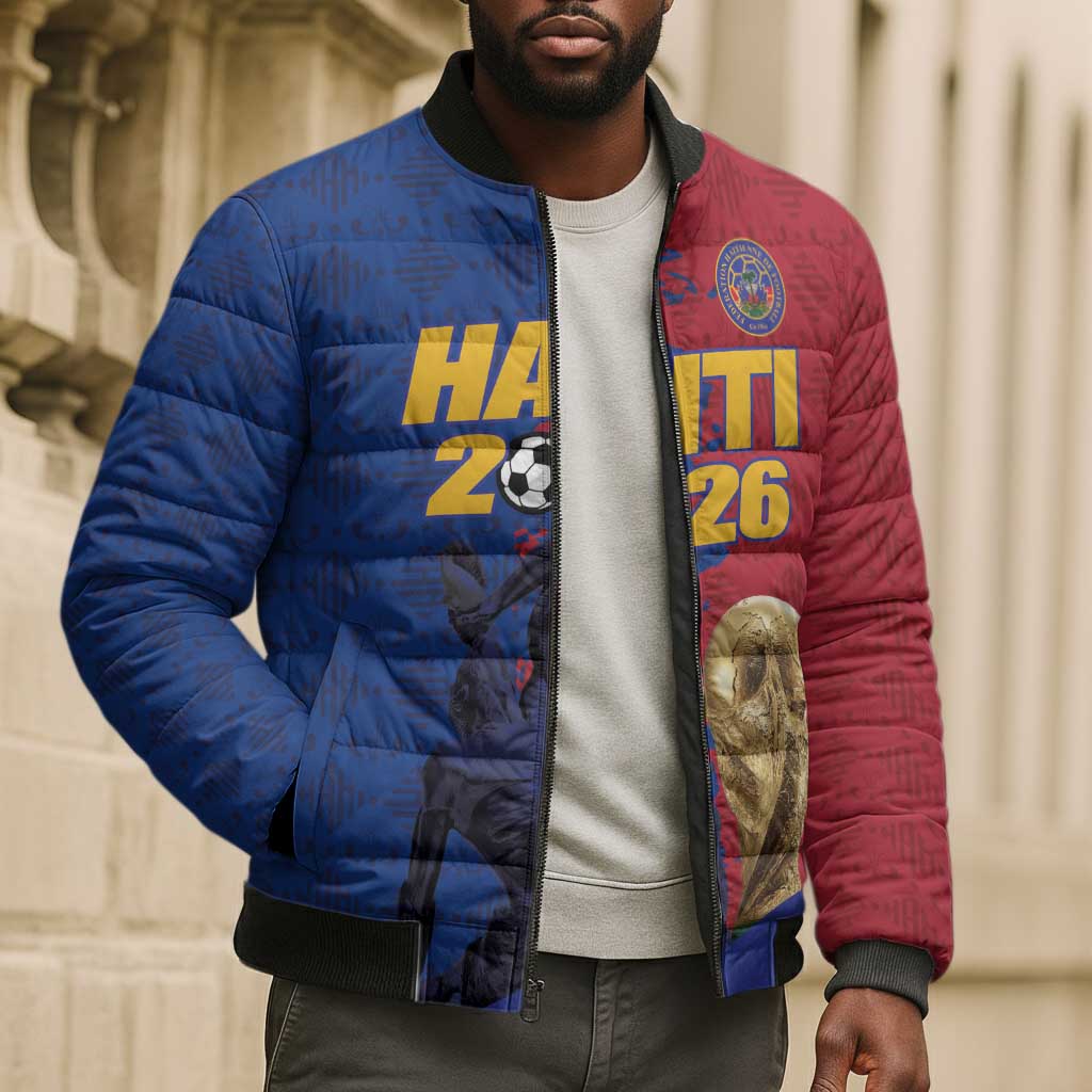 Custom Afro-Haitians Football Bomber Puffer Jacket Les Grenadiers 2026 World Football - African Pride