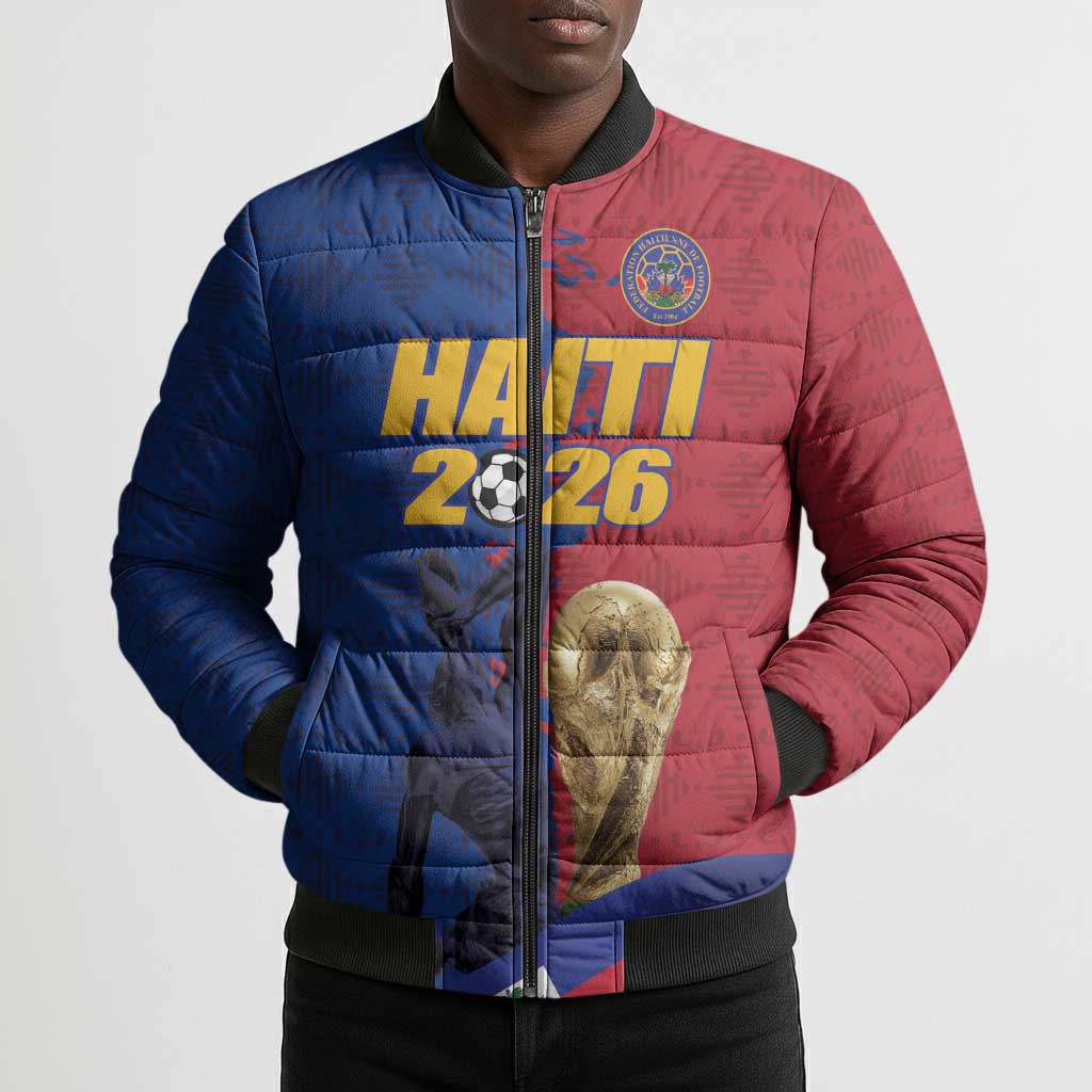 Custom Afro-Haitians Football Bomber Puffer Jacket Les Grenadiers 2026 World Football - African Pride