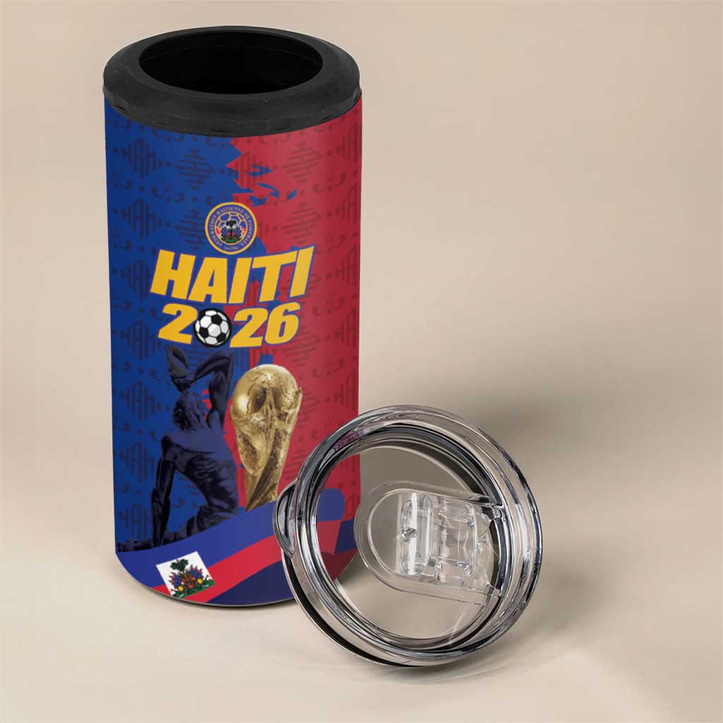 Custom Afro-Haitians Football 4 in 1 Can Cooler Tumbler Les Grenadiers 2026 World Football - African Pride