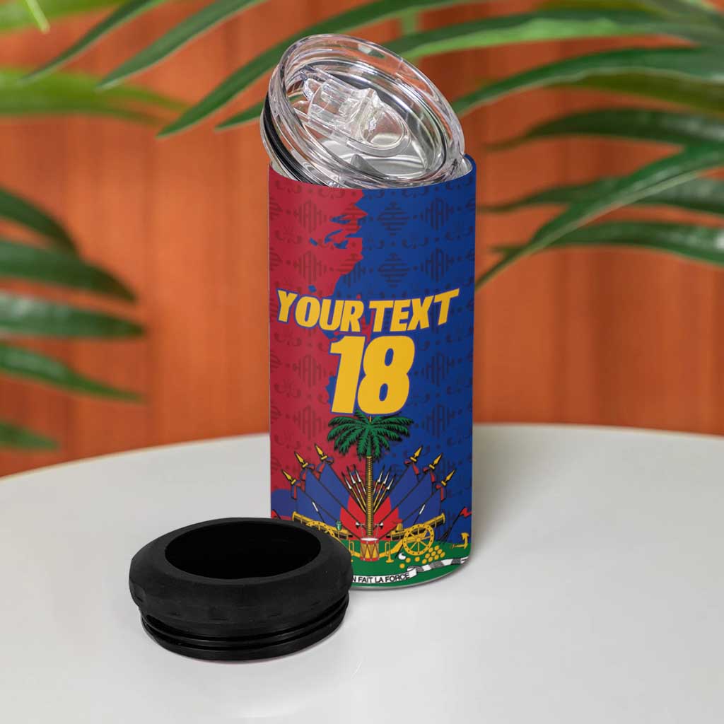 Custom Afro-Haitians Football 4 in 1 Can Cooler Tumbler Les Grenadiers 2026 World Football - African Pride