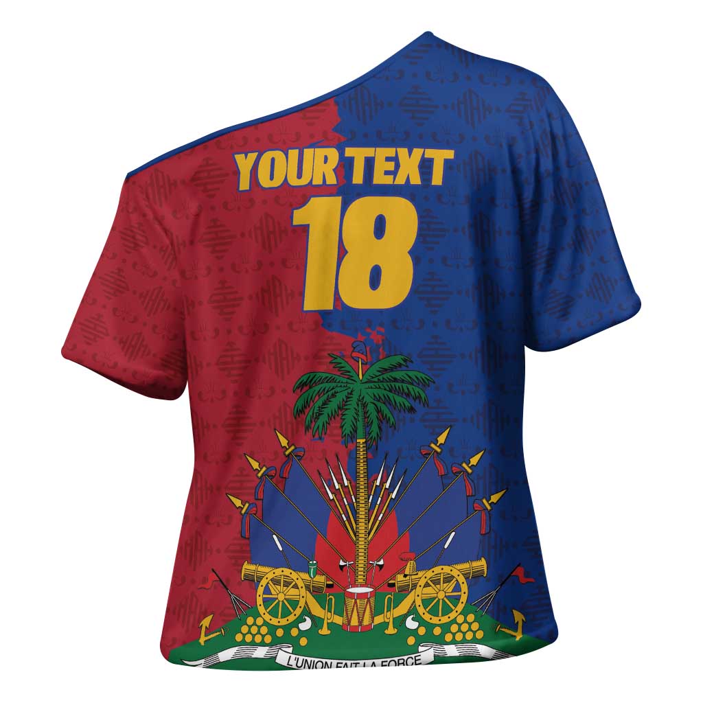Custom Afro-Haitians Football Cross Shoulder Shirt Les Grenadiers 2026 World Football - African Pride