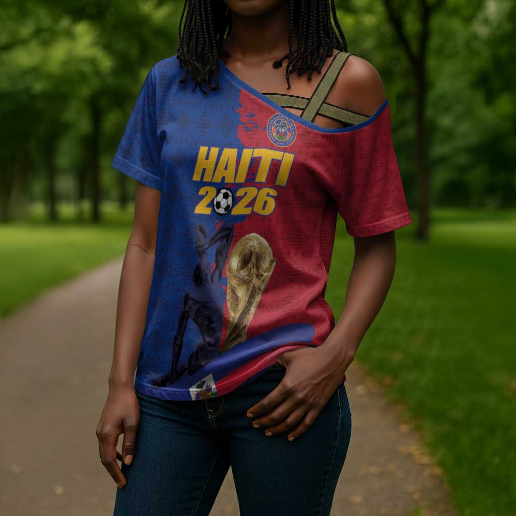Custom Afro-Haitians Football Cross Shoulder Shirt Les Grenadiers 2026 World Football - African Pride