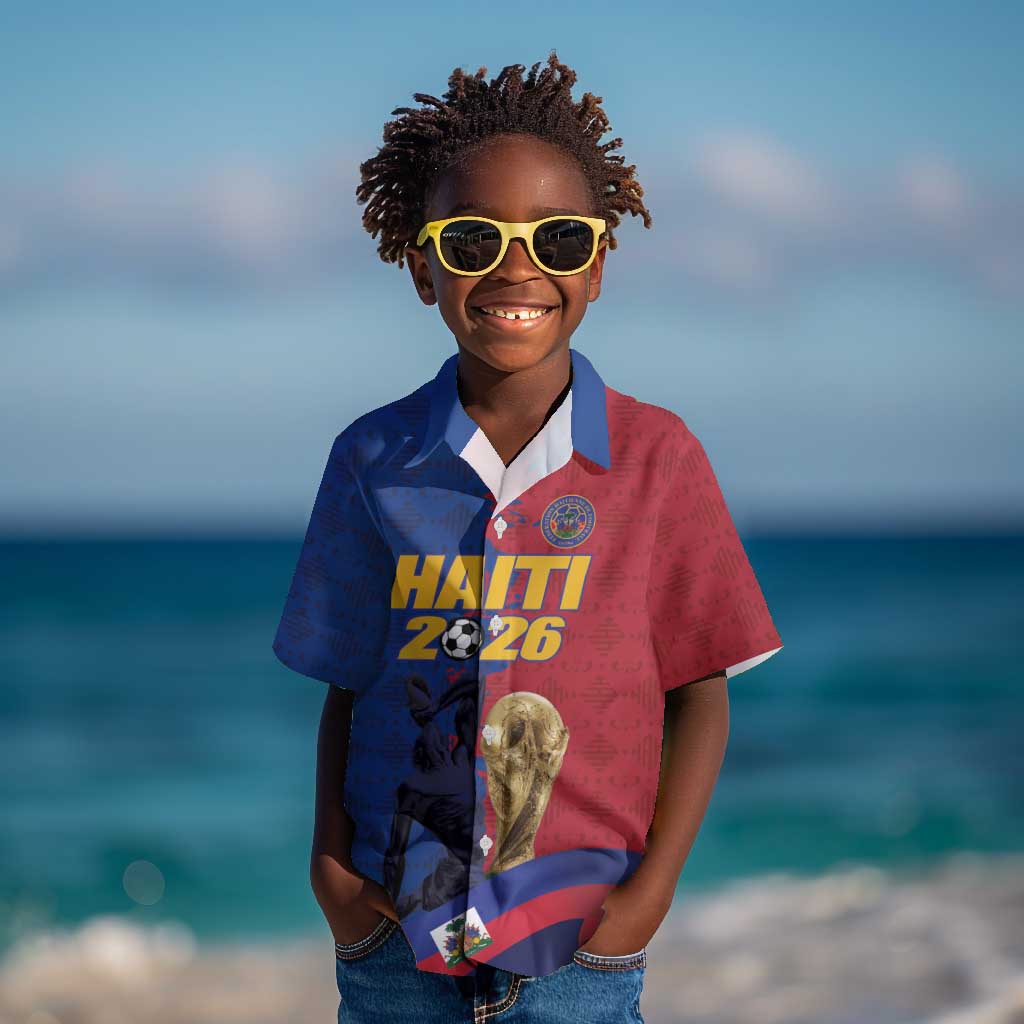 Custom Afro-Haitians Football Kid Hawaiian Shirt Les Grenadiers 2026 World Football - African Pride