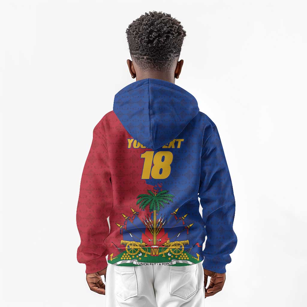 Custom Afro-Haitians Football Kid Hoodie Les Grenadiers 2026 World Football - African Pride