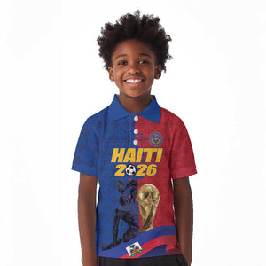 Custom Afro-Haitians Football Kid Polo Shirt Les Grenadiers 2026 World Football - African Pride
