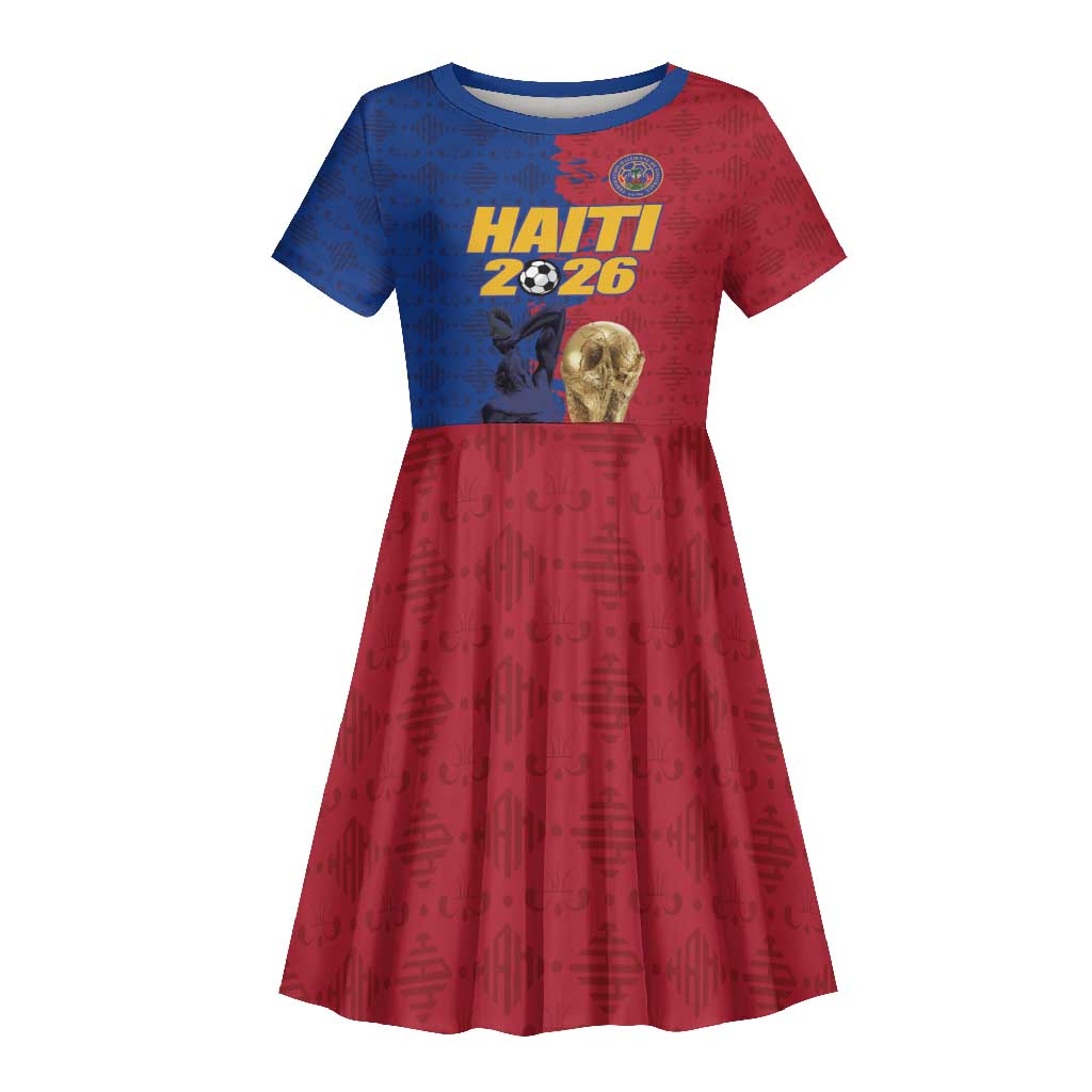 Custom Afro-Haitians Football Kid Short Sleeve Dress Les Grenadiers 2026 World Football - African Pride