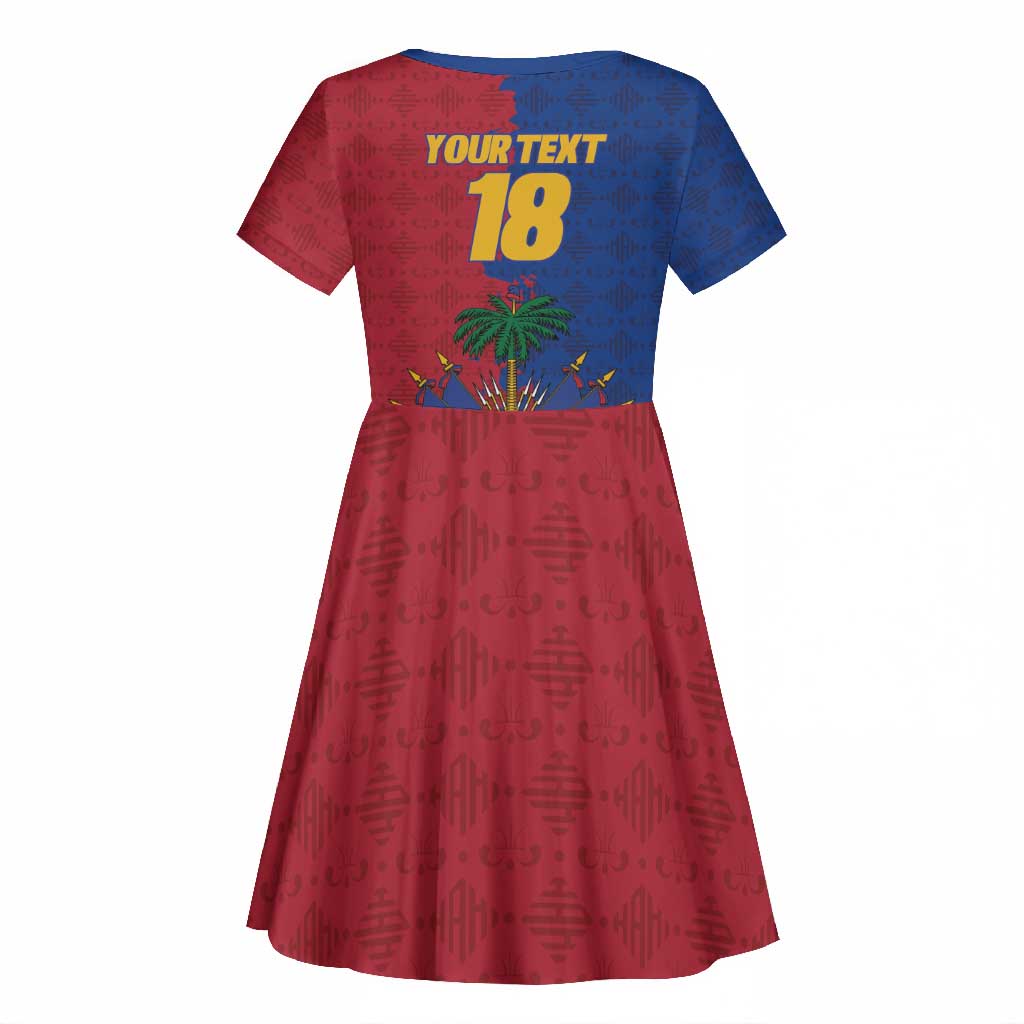 Custom Afro-Haitians Football Kid Short Sleeve Dress Les Grenadiers 2026 World Football - African Pride