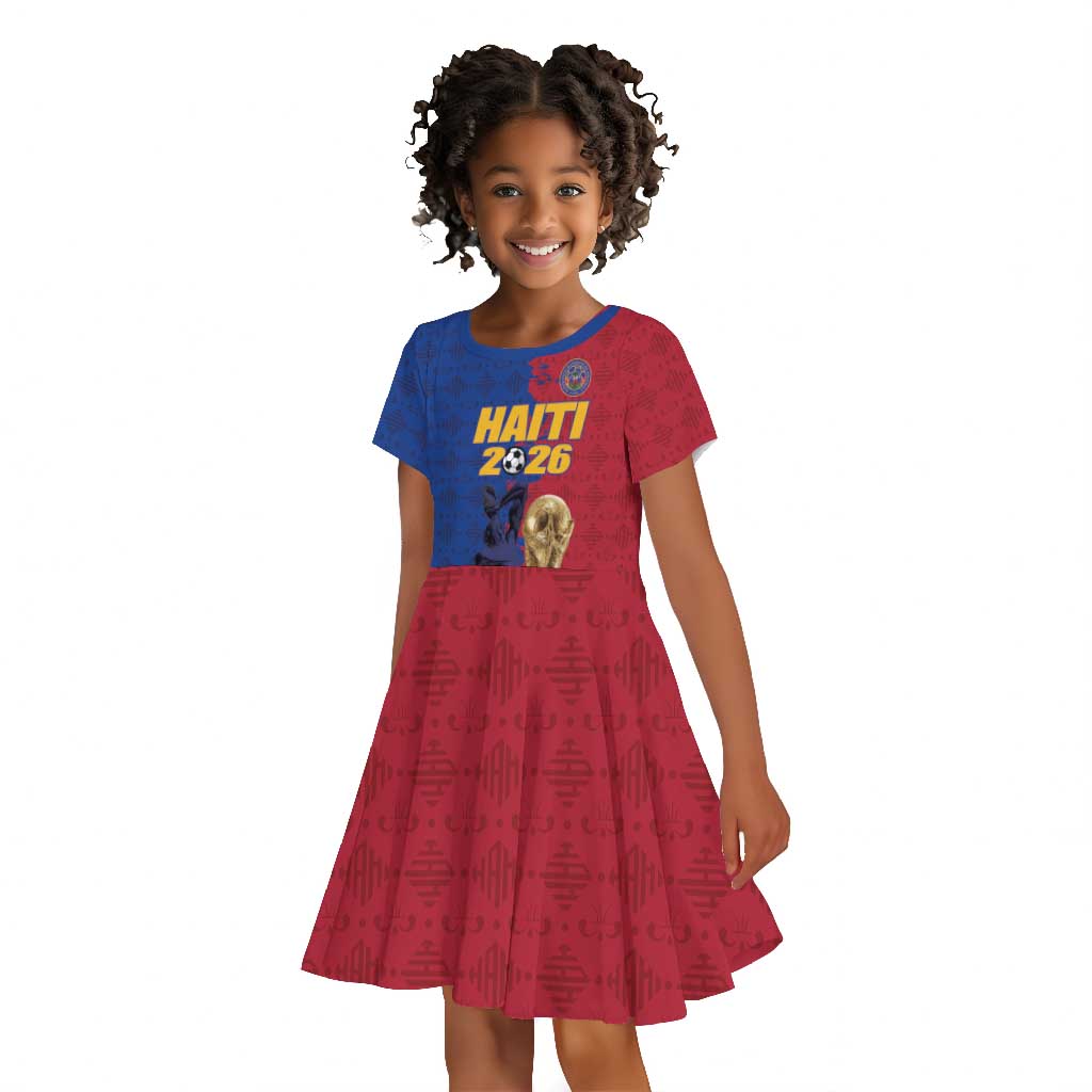 Custom Afro-Haitians Football Kid Short Sleeve Dress Les Grenadiers 2026 World Football - African Pride