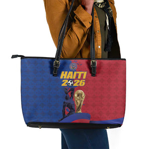 Afro-Haitians Football Leather Tote Bag Les Grenadiers 2026 World Football - African Pride