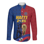 Custom Afro-Haitians Football Long Sleeve Button Shirt Les Grenadiers 2026 World Football - African Pride
