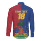 Custom Afro-Haitians Football Long Sleeve Button Shirt Les Grenadiers 2026 World Football - African Pride