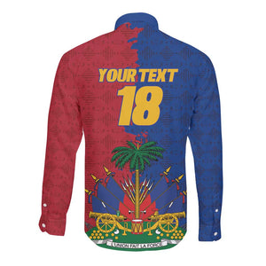 Custom Afro-Haitians Football Long Sleeve Button Shirt Les Grenadiers 2026 World Football - African Pride