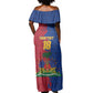 Custom Afro-Haitians Football Off Shoulder Maxi Dress Les Grenadiers 2026 World Football - African Pride