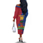 Custom Afro-Haitians Football Off The Shoulder Long Sleeve Dress Les Grenadiers 2026 World Football - African Pride
