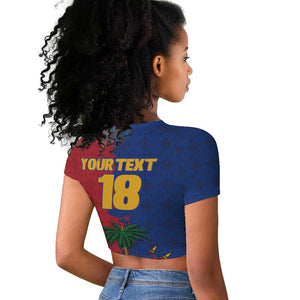 Custom Afro-Haitians Football Raglan Cropped T shirt Les Grenadiers 2026 World Football - African Pride