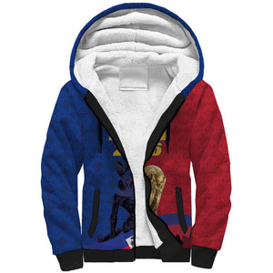 Custom Afro-Haitians Football Sherpa Hoodie Les Grenadiers 2026 World Football - African Pride