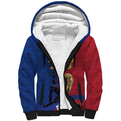 Custom Afro-Haitians Football Sherpa Hoodie Les Grenadiers 2026 World Football - African Pride