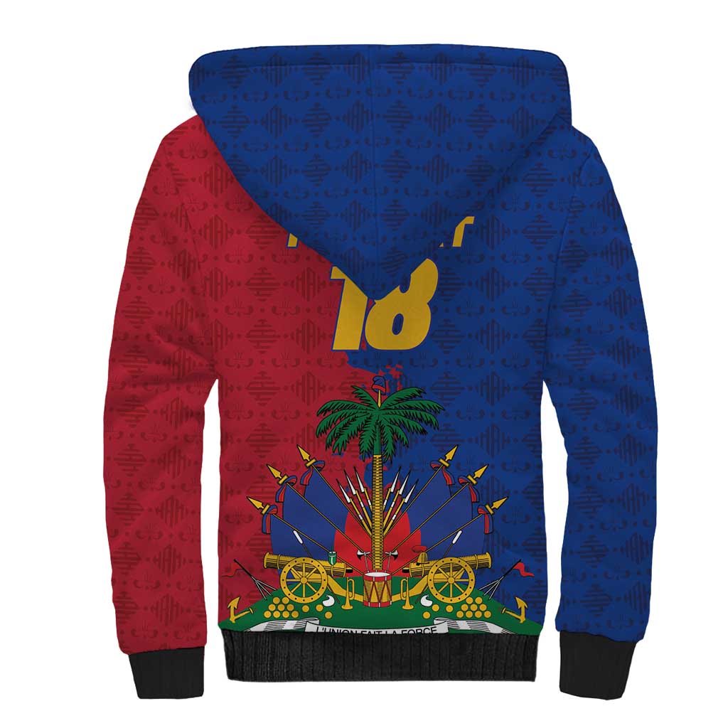 Custom Afro-Haitians Football Sherpa Hoodie Les Grenadiers 2026 World Football - African Pride