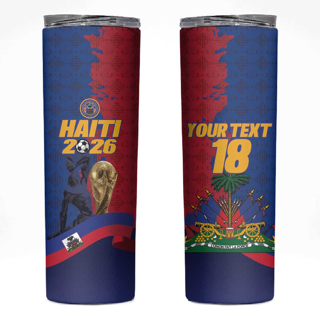 Custom Afro-Haitians Football Skinny Tumbler Les Grenadiers 2026 World Football - African Pride