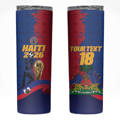 Custom Afro-Haitians Football Skinny Tumbler Les Grenadiers 2026 World Football - African Pride