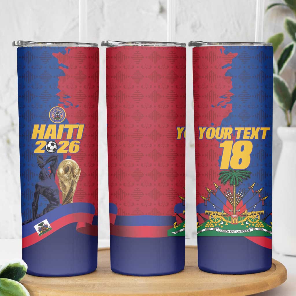 Custom Afro-Haitians Football Skinny Tumbler Les Grenadiers 2026 World Football - African Pride