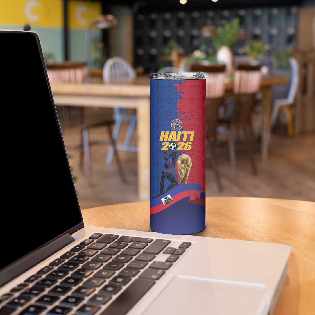 Custom Afro-Haitians Football Skinny Tumbler Les Grenadiers 2026 World Football - African Pride