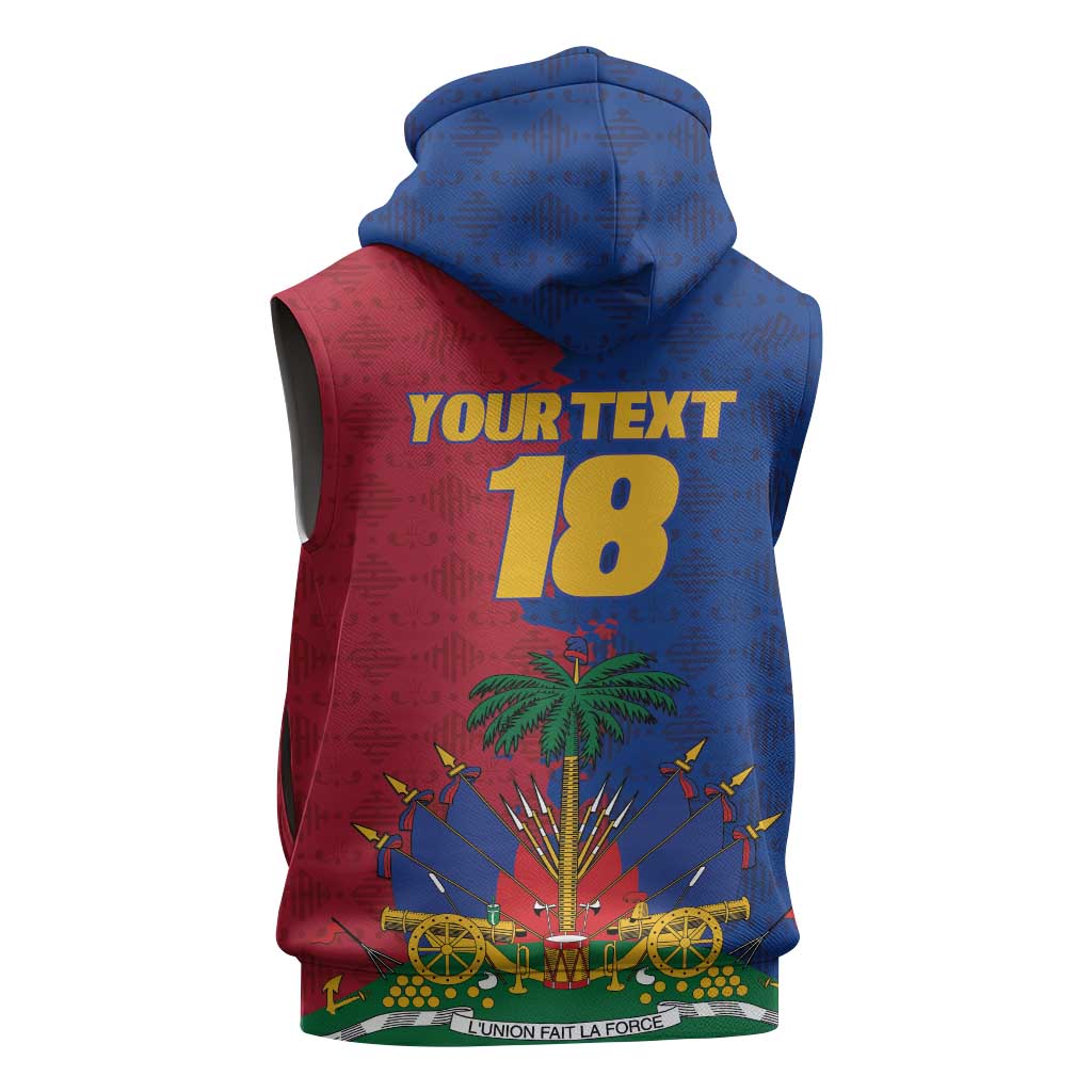 Custom Afro-Haitians Football Sleeveless Hoodie Les Grenadiers 2026 World Football - African Pride
