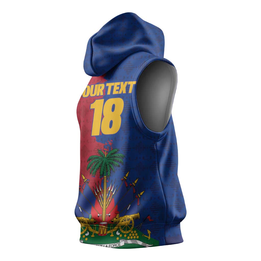 Custom Afro-Haitians Football Sleeveless Hoodie Les Grenadiers 2026 World Football - African Pride
