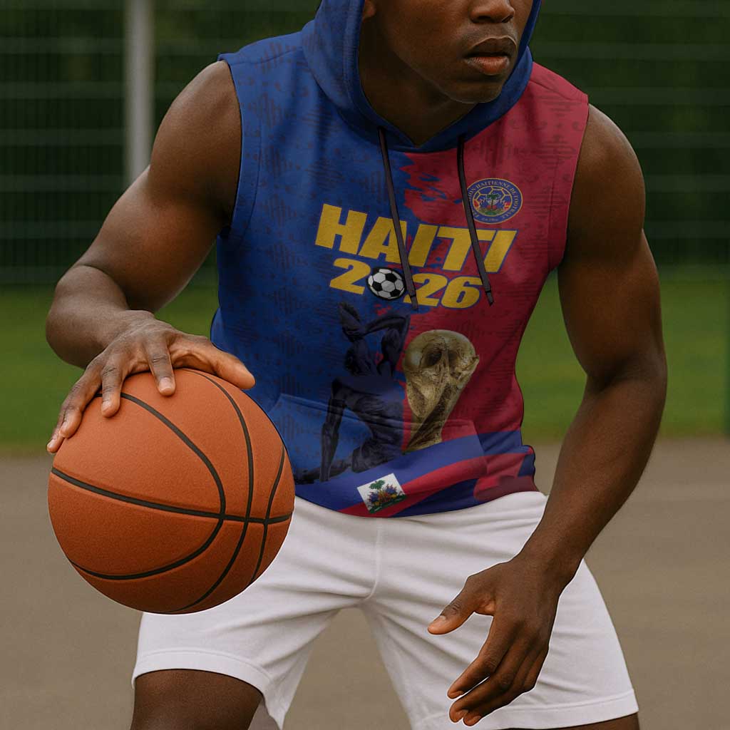 Custom Afro-Haitians Football Sleeveless Hoodie Les Grenadiers 2026 World Football - African Pride