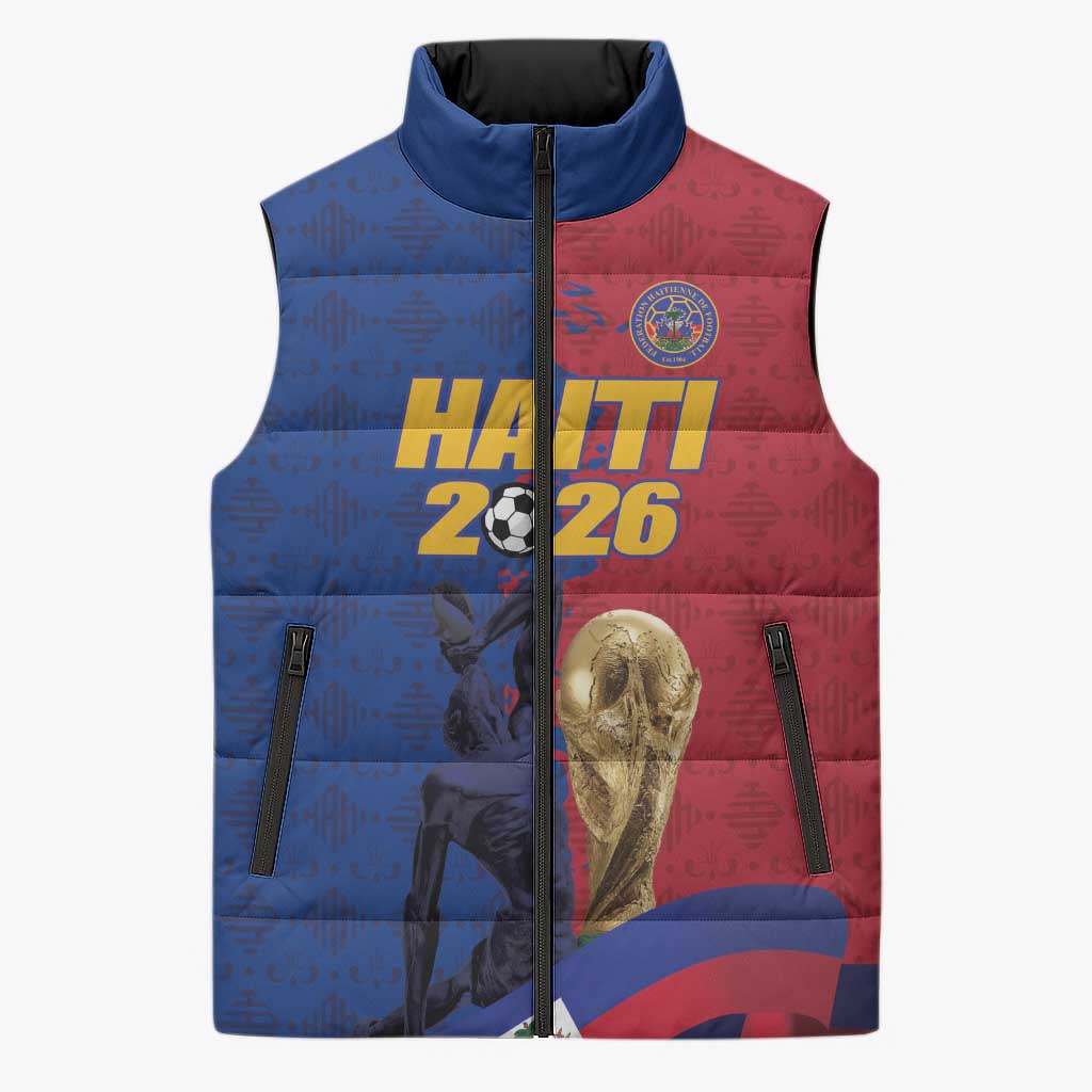 Custom Afro-Haitians Football Sleeveless Puffer Jacket Les Grenadiers 2026 World Football - African Pride