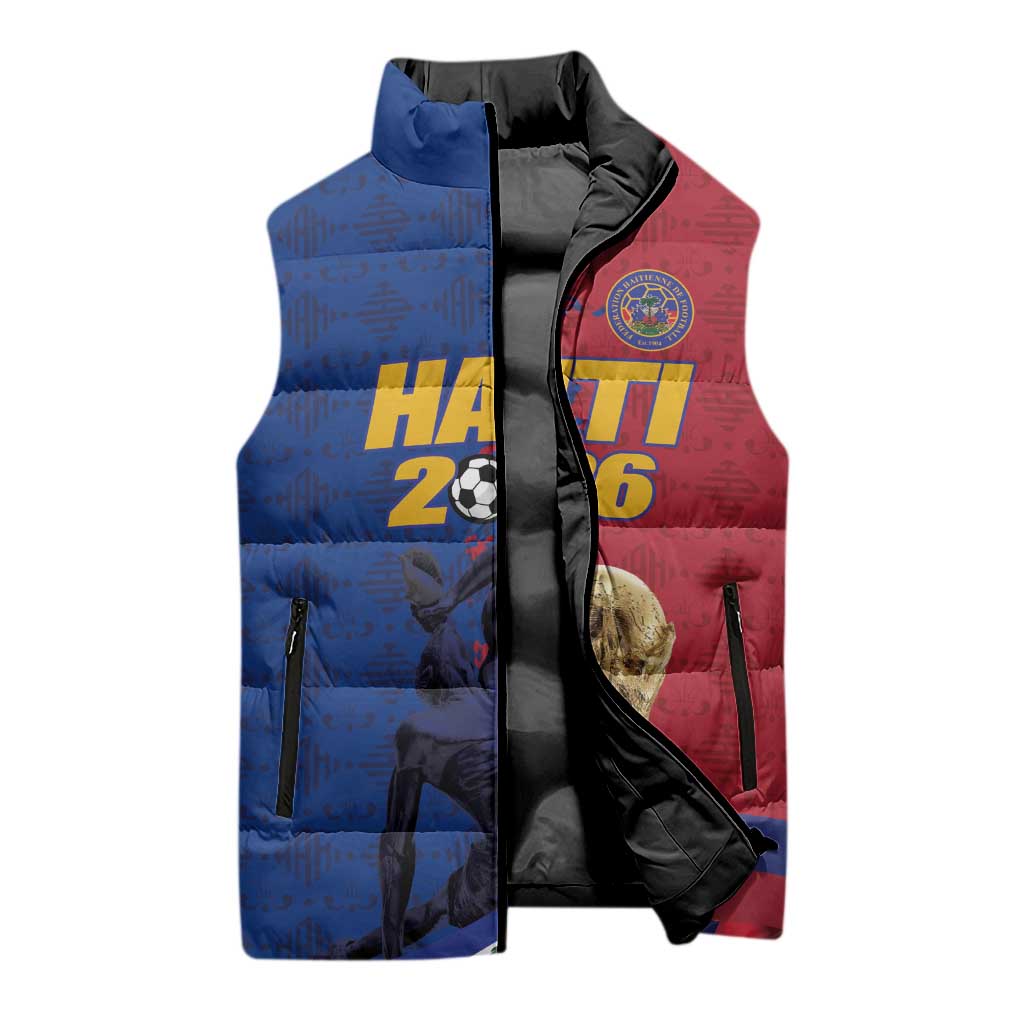Custom Afro-Haitians Football Sleeveless Puffer Jacket Les Grenadiers 2026 World Football - African Pride