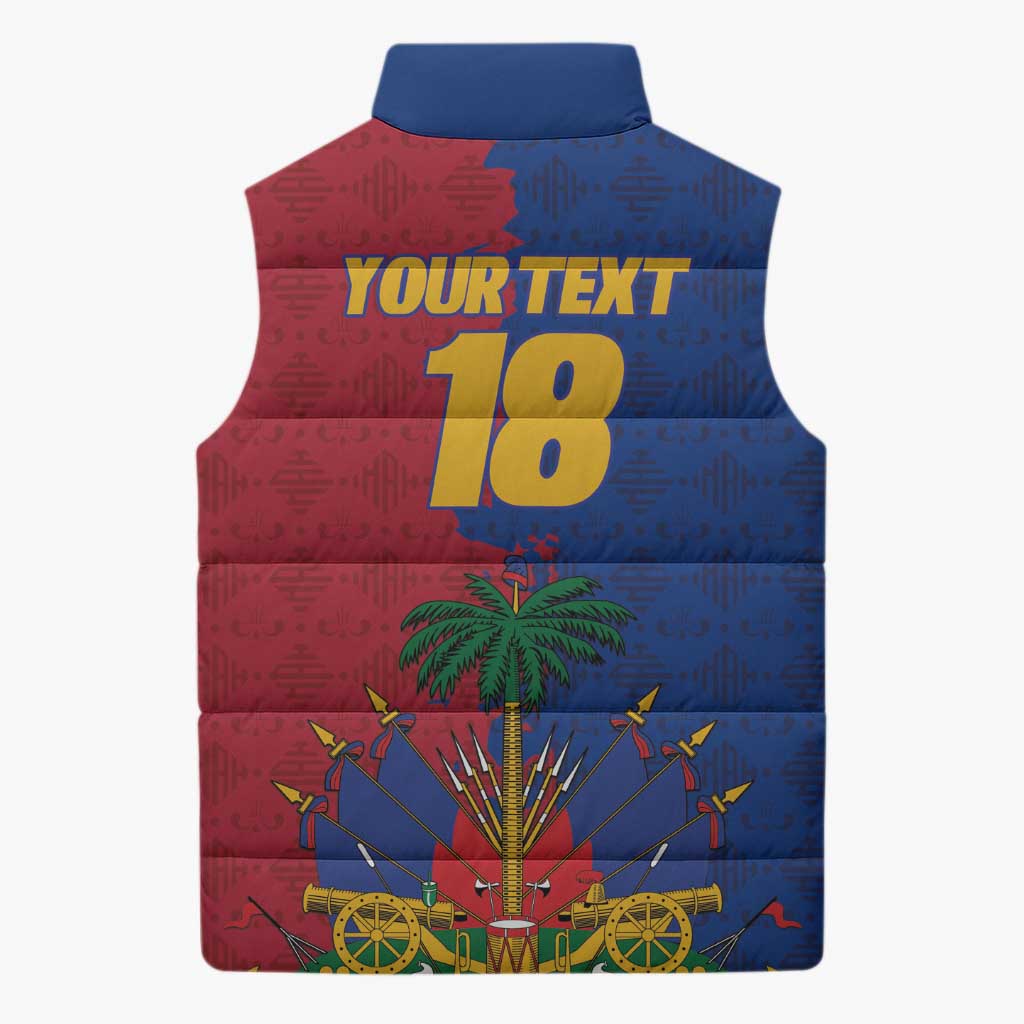 Custom Afro-Haitians Football Sleeveless Puffer Jacket Les Grenadiers 2026 World Football - African Pride