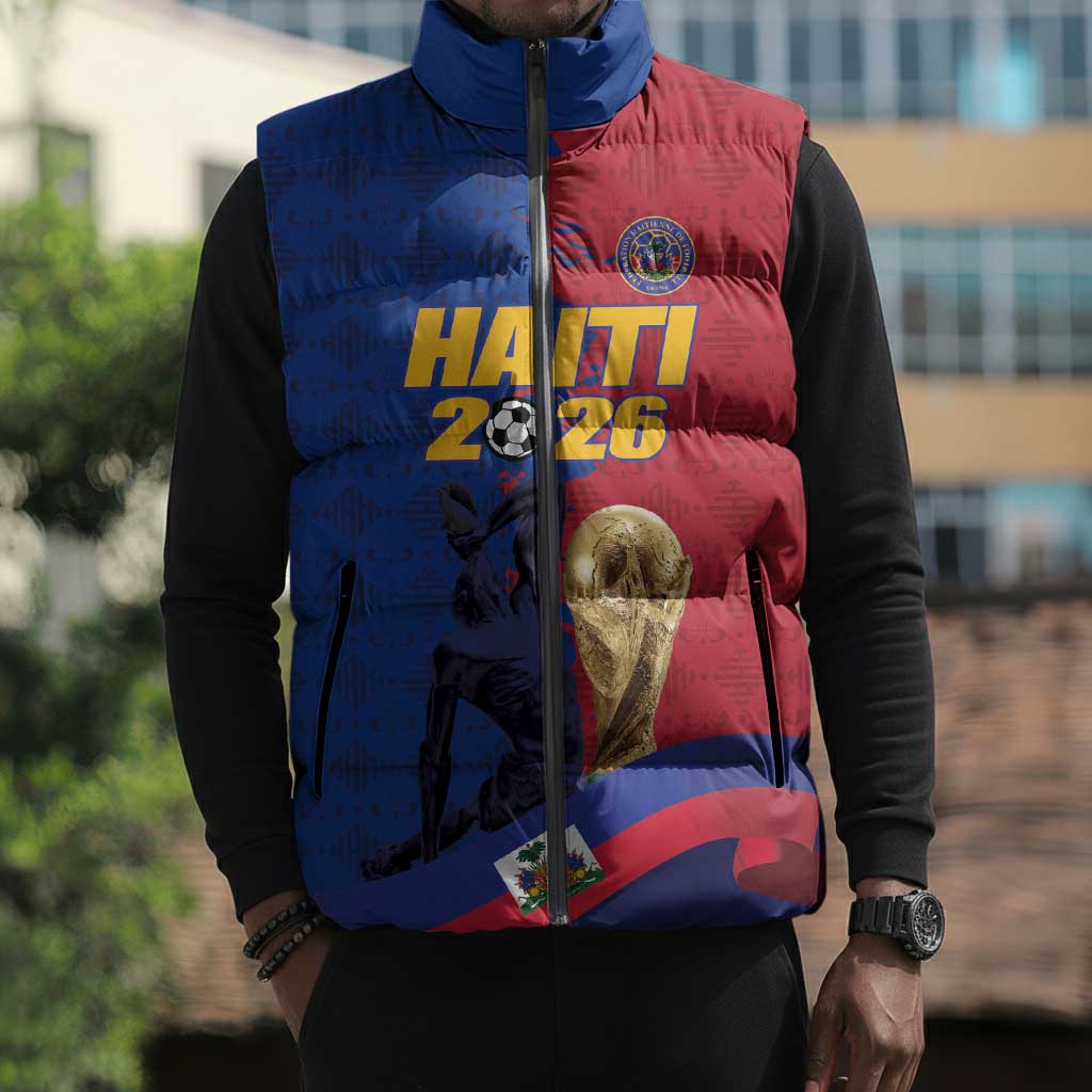 Custom Afro-Haitians Football Sleeveless Puffer Jacket Les Grenadiers 2026 World Football - African Pride