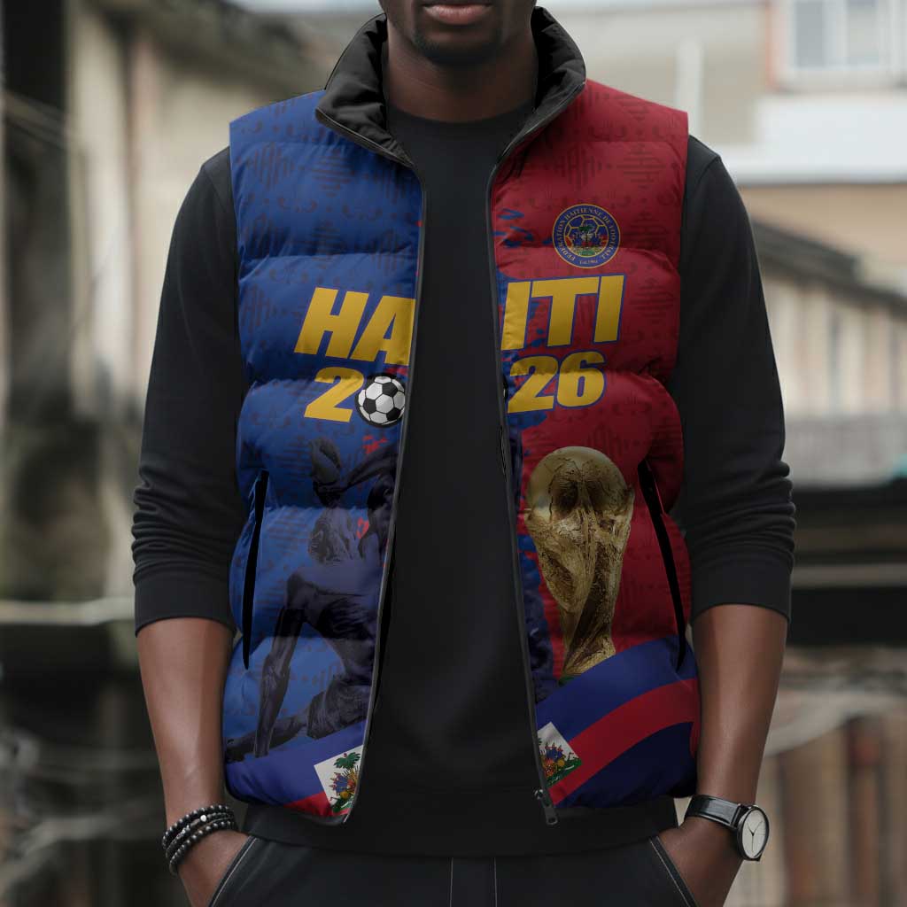 Custom Afro-Haitians Football Sleeveless Puffer Jacket Les Grenadiers 2026 World Football - African Pride
