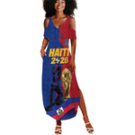 Custom Afro-Haitians Football Summer Maxi Dress Les Grenadiers 2026 World Football - African Pride