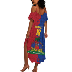 Custom Afro-Haitians Football Summer Maxi Dress Les Grenadiers 2026 World Football - African Pride