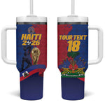 Custom Afro-Haitians Football Tumbler With Handle Les Grenadiers 2026 World Football - African Pride