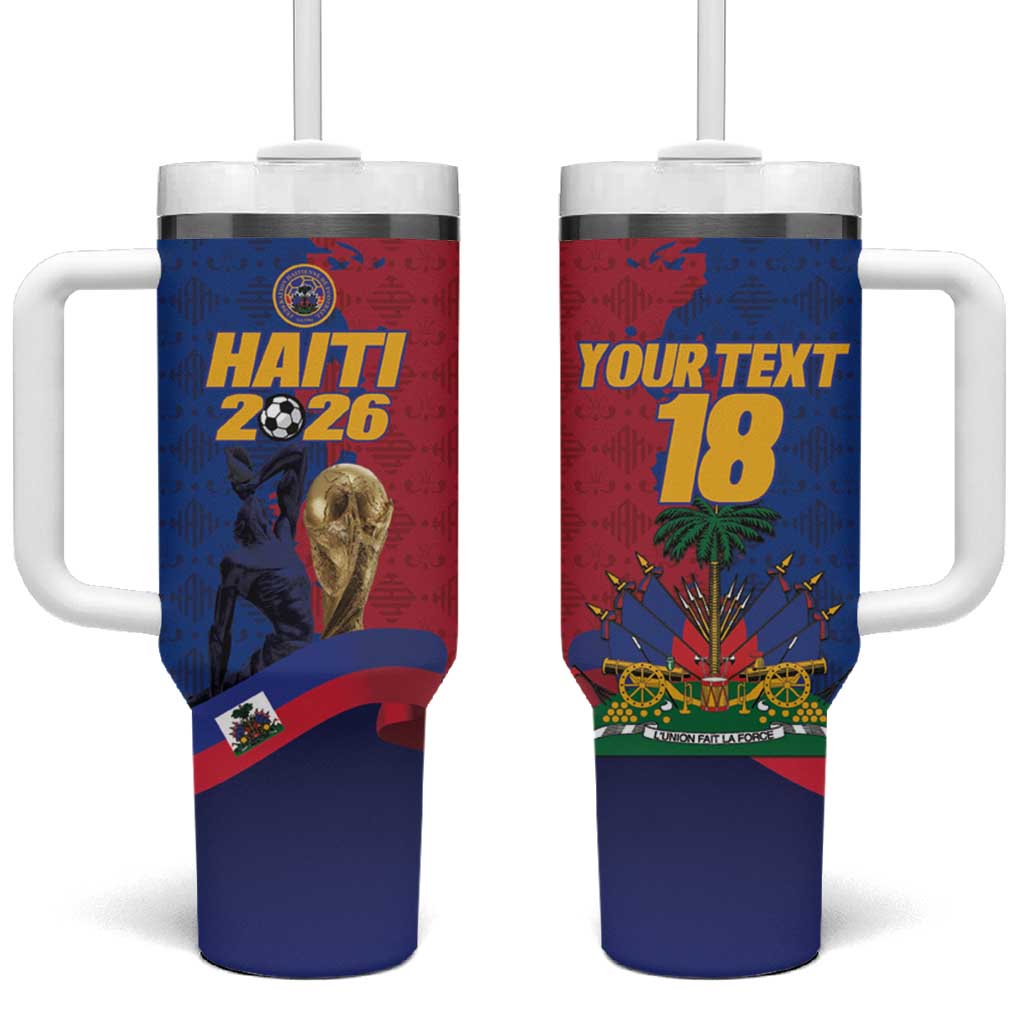 Custom Afro-Haitians Football Tumbler With Handle Les Grenadiers 2026 World Football - African Pride