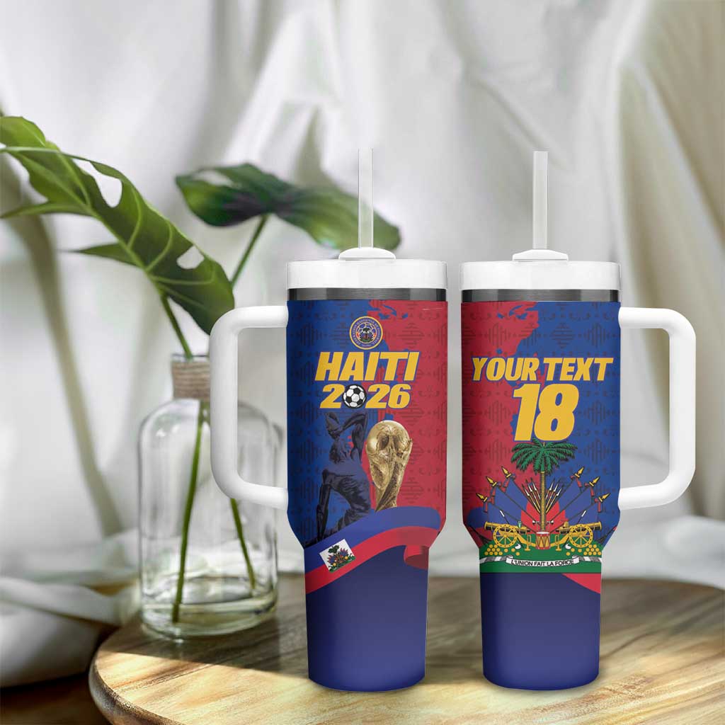 Custom Afro-Haitians Football Tumbler With Handle Les Grenadiers 2026 World Football - African Pride