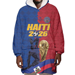 Custom Afro-Haitians Football Wearable Blanket Hoodie Les Grenadiers 2026 World Football - African Pride