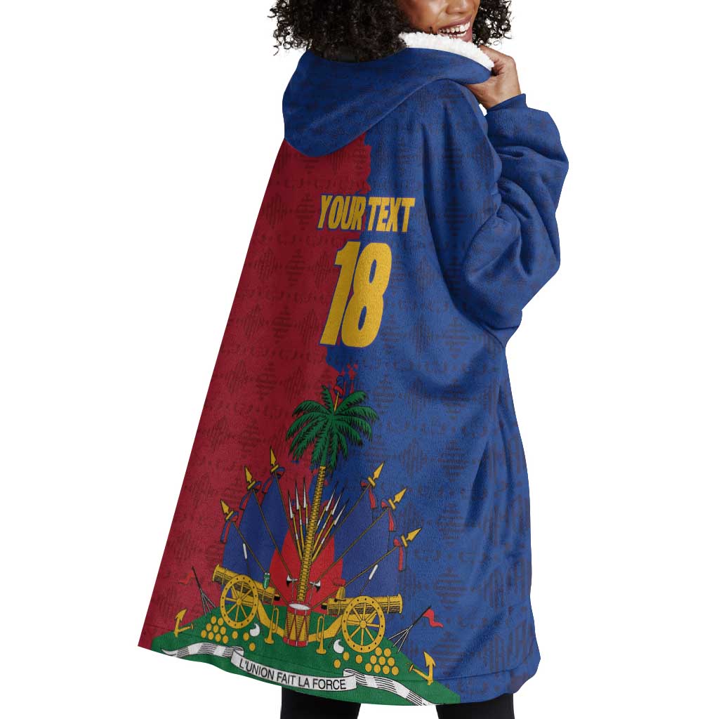 Custom Afro-Haitians Football Wearable Blanket Hoodie Les Grenadiers 2026 World Football - African Pride