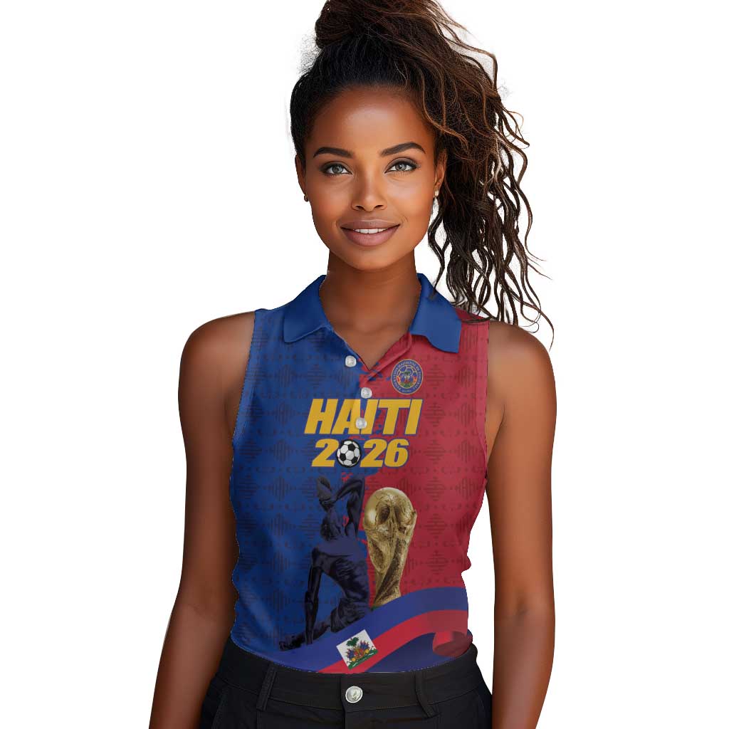 Custom Afro-Haitians Football Women Sleeveless Polo Shirt Les Grenadiers 2026 World Football - African Pride