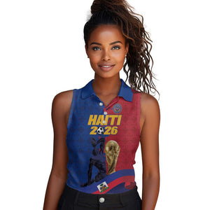 Custom Afro-Haitians Football Women Sleeveless Polo Shirt Les Grenadiers 2026 World Football - African Pride