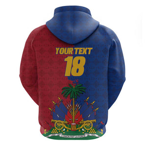 Custom Afro-Haitians Football Zip Hoodie Les Grenadiers 2026 World Football - African Pride