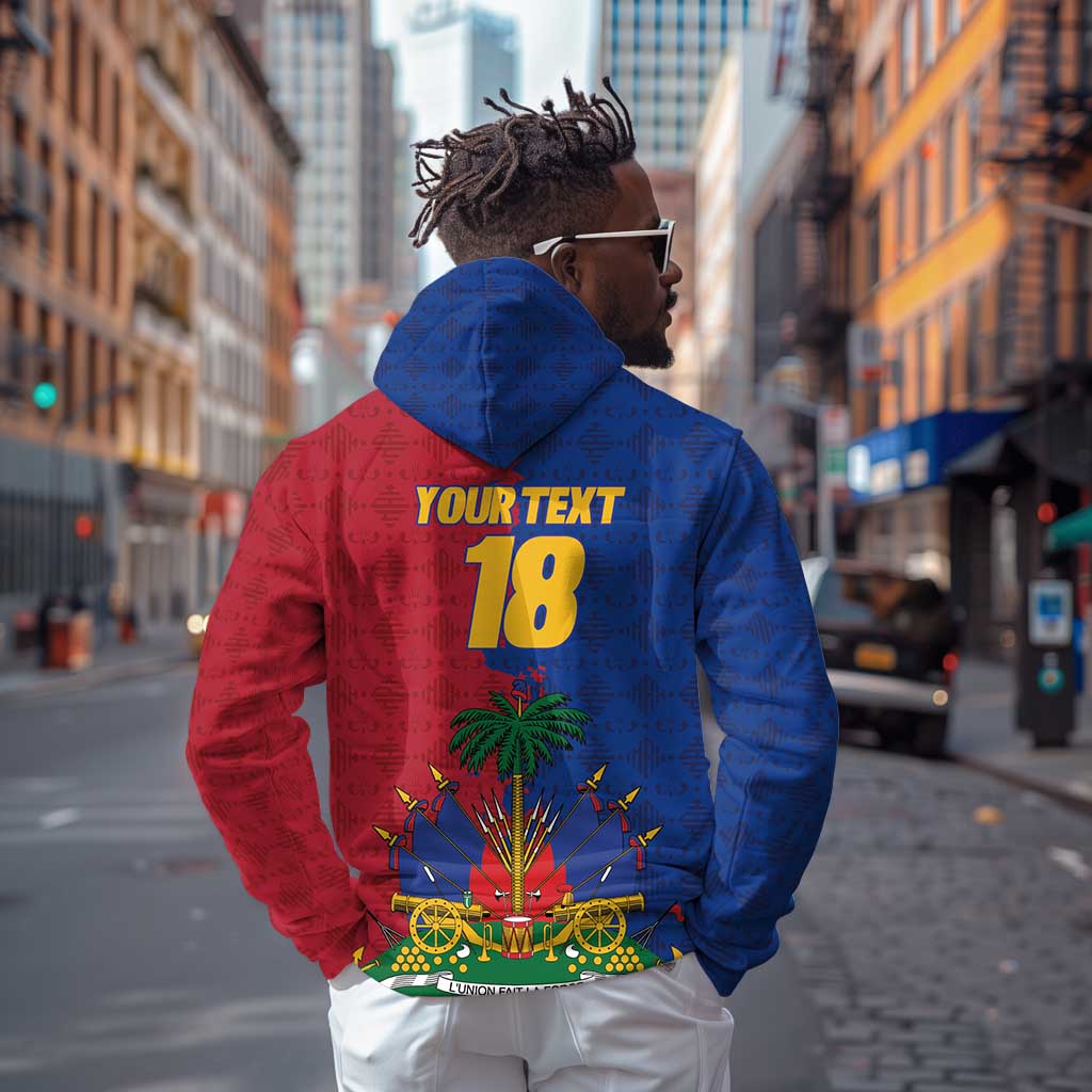 Custom Afro-Haitians Football Zip Hoodie Les Grenadiers 2026 World Football - African Pride