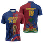 Custom Afro-Haitians Football Zipper Polo Shirt Les Grenadiers 2026 World Football - African Pride