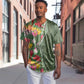 Afro Tropical Flowers Baseball Jersey Green Version