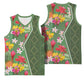 Afro Tropical Flowers Basketball Jersey Green Version - African Pride