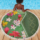 Afro Tropical Flowers Beach Blanket Green Version