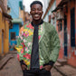 Afro Tropical Flowers Bomber Jacket Green Version